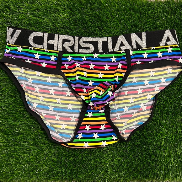 🩲 NEW! SMALL ANDREW CHRISTIAN STARS AND STRIPS BRIEFS - Picture 1 of 4
